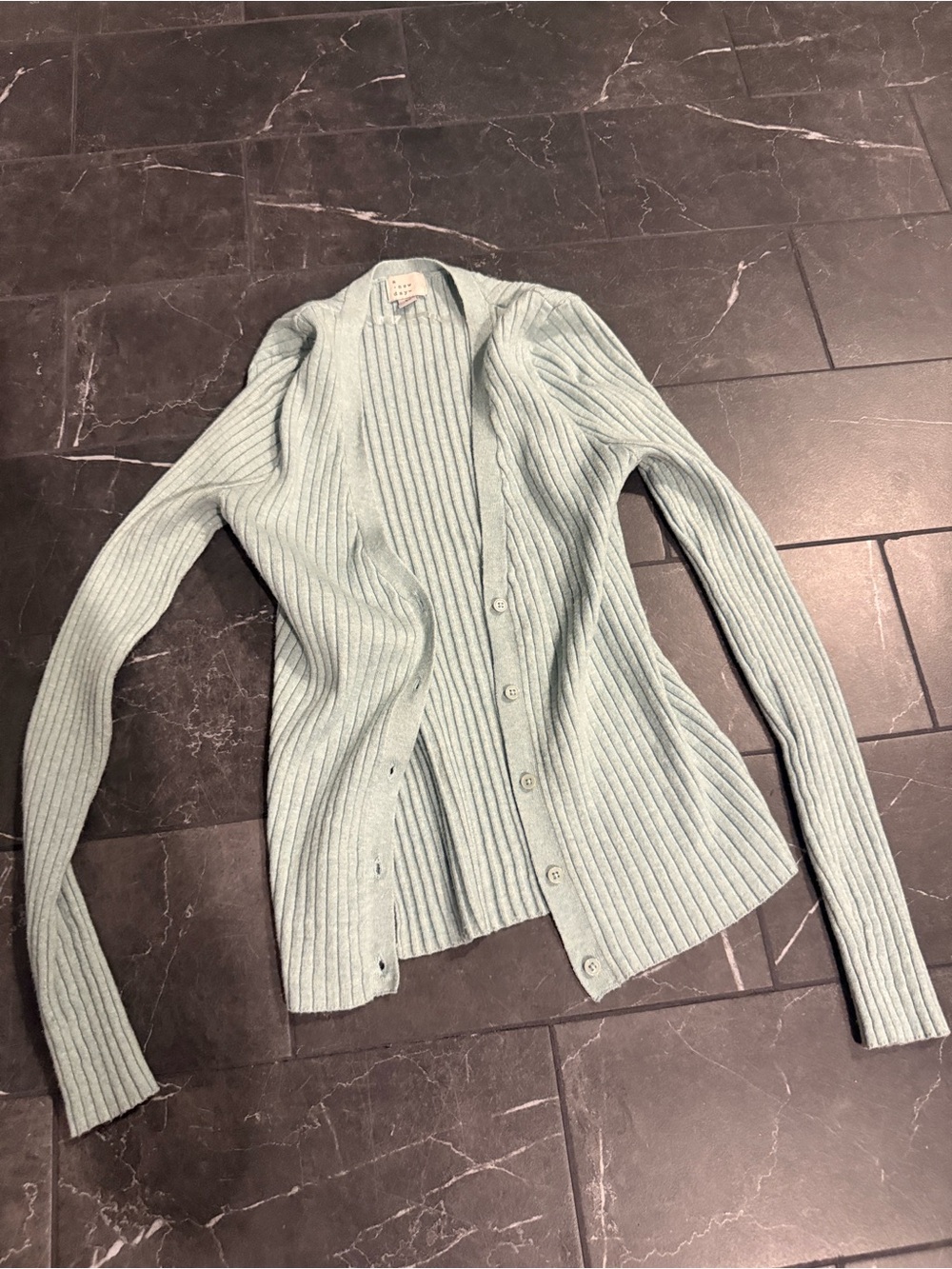 a new day Mint Green Ribbed Button-Up Cardigan